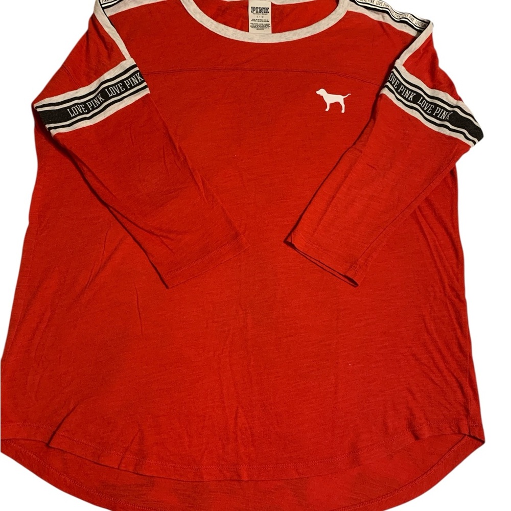 Love Pink by Victoria's Secret Red Long Sleeve Shirt with Dog Logo